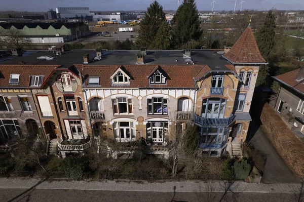 Luftaufnahme Der Historischen Architektur Bunt Dekorierte Jugendstil Wohnhäuser Inspiriert Von — Stockfoto