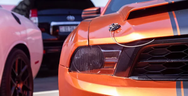 Ein Orangefarbenes Sportwagendetail — Stockfoto