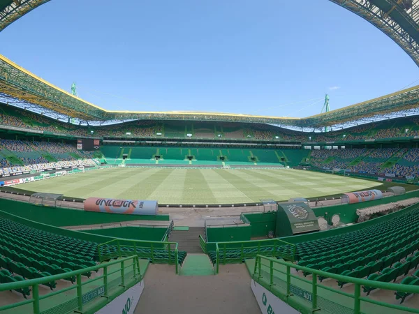 Stadion Jose Alvalade Yang Terkenal Dengan Kursi Hijau Dan Berwarna — Stok Foto
