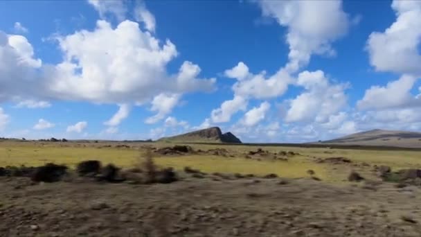 Fahrt Ueber Die Osterinsel Rapa Nui Durch Die Natur — Wideo stockowe