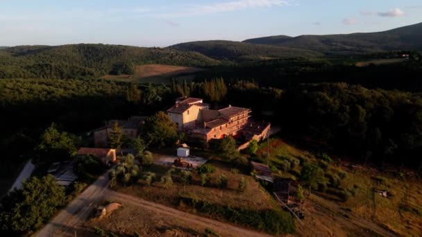 Villa Italiana Toscana Una Puesta Sol — Vídeo de stock
