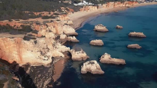 Una Vista Aérea Hermosa Costa Paisaje Urbano Día Soleado Sur — Vídeos de Stock