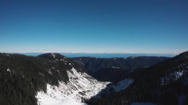 Una Vista Del Dron Sobre Las Montañas Invierno — Vídeos de Stock