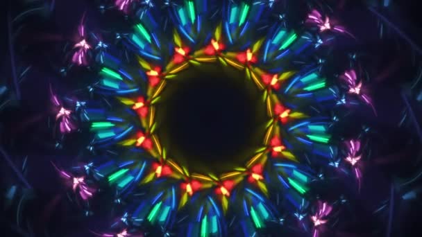 Goddelijke Betoverende Naadloze Looping Fractal Art Achtergrond Meerlaagse Kleurrijke Geometrie — Stockvideo