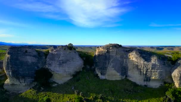 Aerial Drone Footage Huge Cliffs Pure Natural Environment — Stock Video