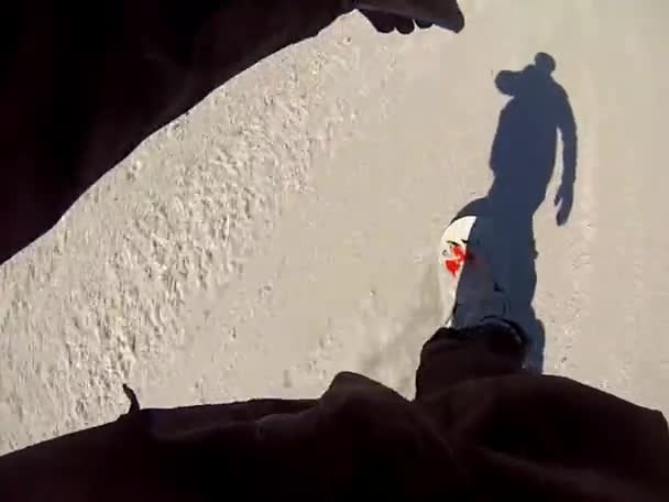 Człowiek Uderzający Snowboard Colorado Wolf Creek Usa — Wideo stockowe