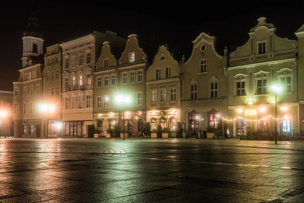Een Rustige Romantische Avond Opole Het Restaurant Het Marktplein — Stockfoto
