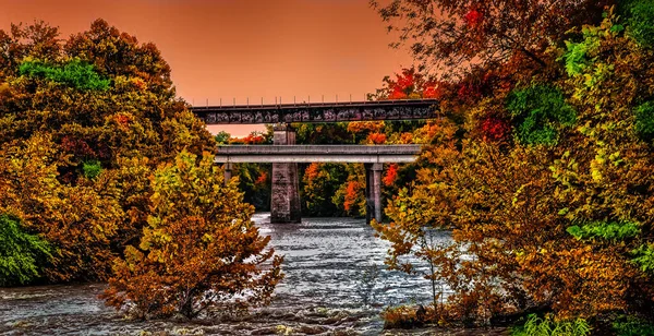 Una Vista Panorámica Del Puente Sobre Río — Foto de Stock