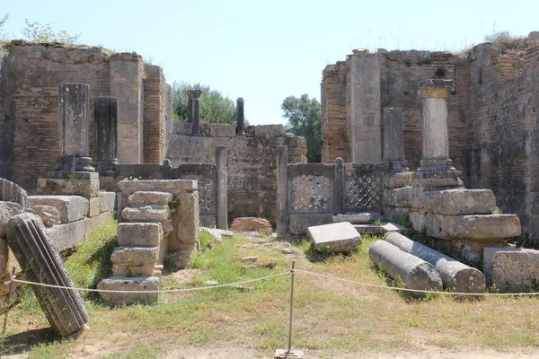 Die Antiken Ausgrabungen Olympia Auf Dem Peloponnes Griechenland — Stockfoto