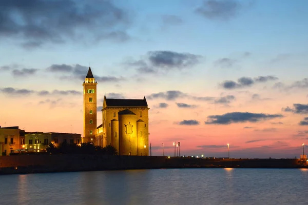 Vista Catedral Entardecer Trani Itália — Fotografia de Stock