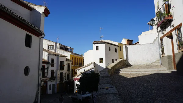 Beautiful Shot Old Street Buildings Granada Blue Sky Sunny Day — Stock Photo, Image