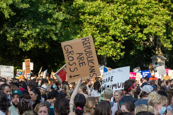 Una Protesta Diritti Aborto Foley Square New York Con Folla — Foto Stock