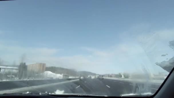 Videofelvétel Egy Hyperlapse Highway 400 Barrie Ról Kék Égbolttal Háttérben — Stock videók