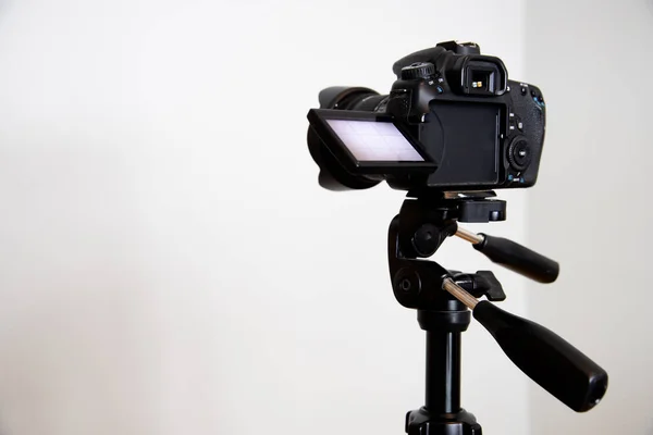 Sebuah Gambar Close Dari Kamera Video Profesional Modern Studio — Stok Foto