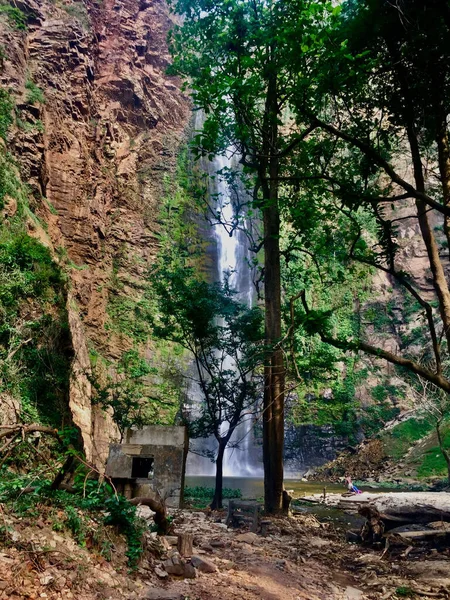 Вертикальный Снимок Водопада Вли Лесу Гане — стоковое фото