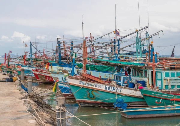 Porto Barcos Pesca Bang Sare Tailândia — Fotografia de Stock