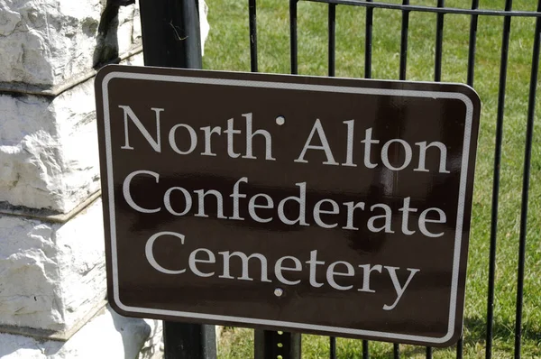 Signage Entrance North Alton Confederate Cemetery Alton Illinois — Stock Photo, Image