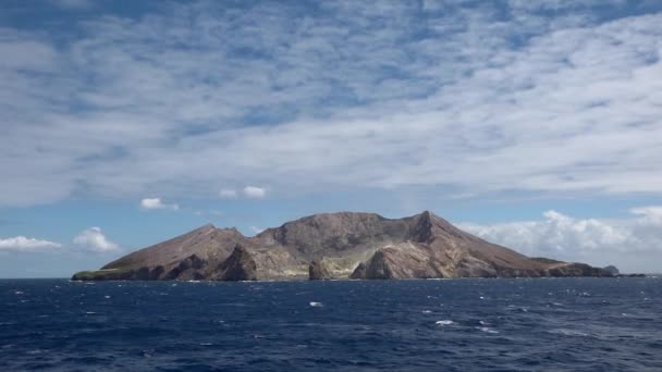 Vulkaninsel White Island Neuseeland Von See Aus Gesehen — Stock video