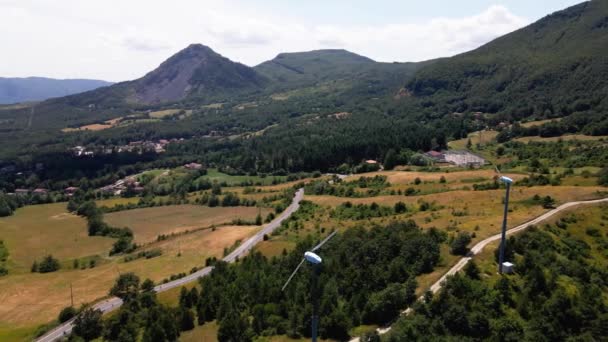 Drone Terbang Atas Passo Della Raticosa — Stok Video