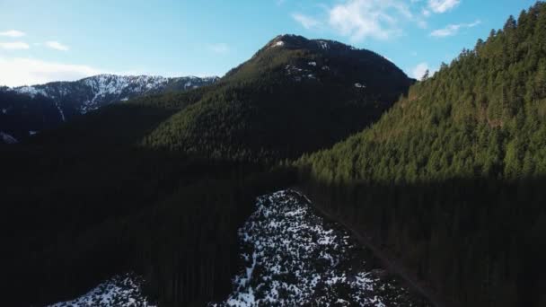 Een Drone Uitzicht Bergen Winter — Stockvideo