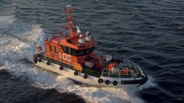 Lotsenboot Kristiansand Fahrt Slomotion — Stockvideo