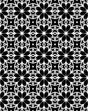 Siyah ve beyaz çiçekli pürüzsüz bir seramik deseni.