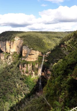 Yeni Güney Galler, Avustralya 'daki Govetts Leap Falls' un dikey çekimi.