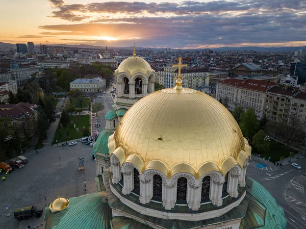 Veduta Drone Della Cattedrale Alexander Nevski Sofia Bulgaria — Foto Stock