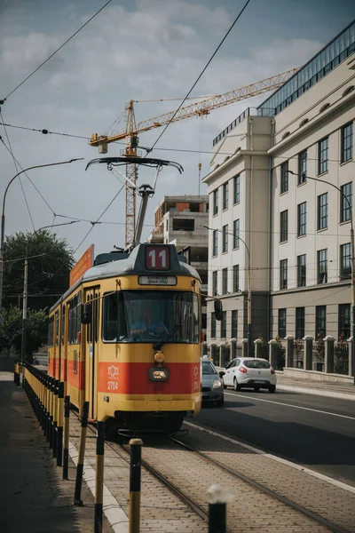 Трамвай Вулицях Белграда Сербія — стокове фото