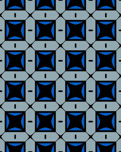 Geometrische Zwart Blauwe Lijn Textuur Herhaalt Een Modern Naadloos Patroon — Stockfoto