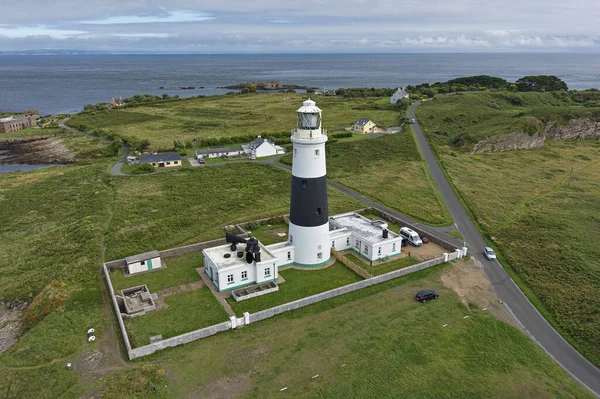 Een Luchtfoto Van Alderney Quesnard Lighthouse Saint Anne Guernsey — Stockfoto