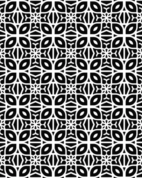 Stammesmotiv Nahtlose Schwarz Weiß Linie Geometrische Ethnische Tapete Altes Mosaik — Stockfoto