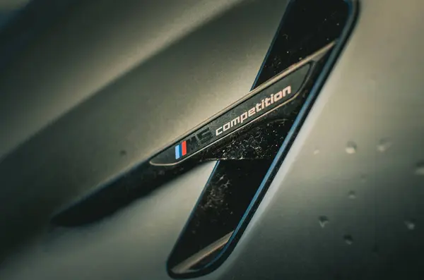 Close Bmw Carbon Competition Badge — Fotografia de Stock