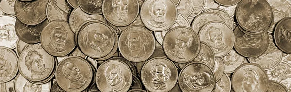 Крупный План Блестящих Американских Монет — стоковое фото