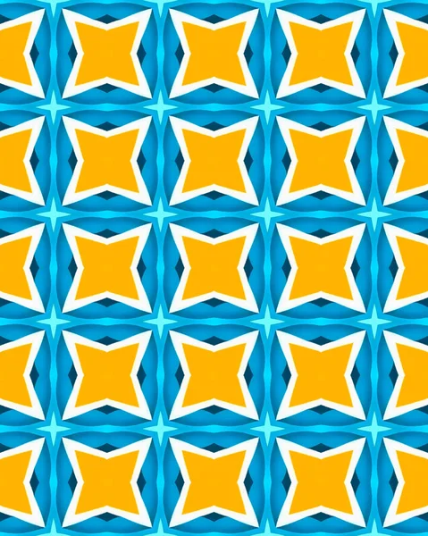 Naadloze Illustratie Van Kleurrijke Tegel Patroon Voor Achtergrond Met Blauw — Stockfoto