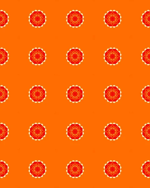概要幾何学模様オレンジ色の珊瑚色 青銅色 錆色のシームレスなアートイラスト — ストック写真
