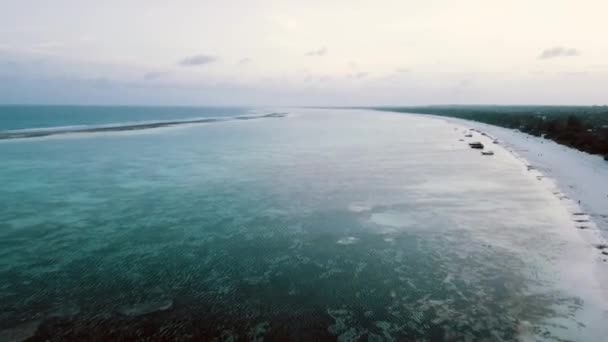 Flygfoto Över Indiska Oceanen Zanzibar Afrika — Stockvideo