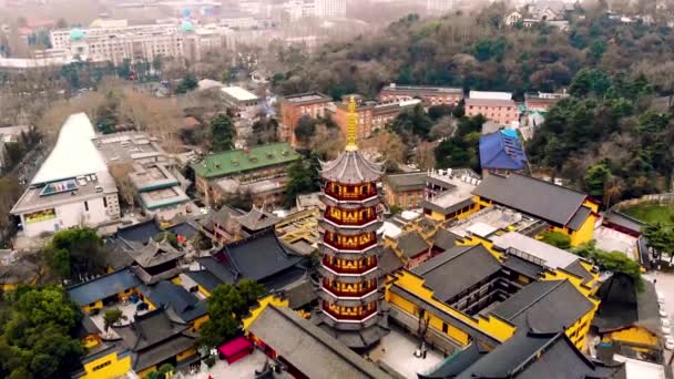 Pekin Çin Deki Tianning Tapınağı Nın Insansız Hava Aracı Görüntüleri — Stok video