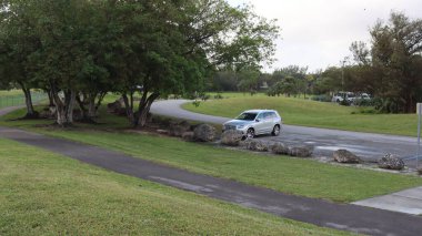 Ağaçlı bir park fotoğrafı.