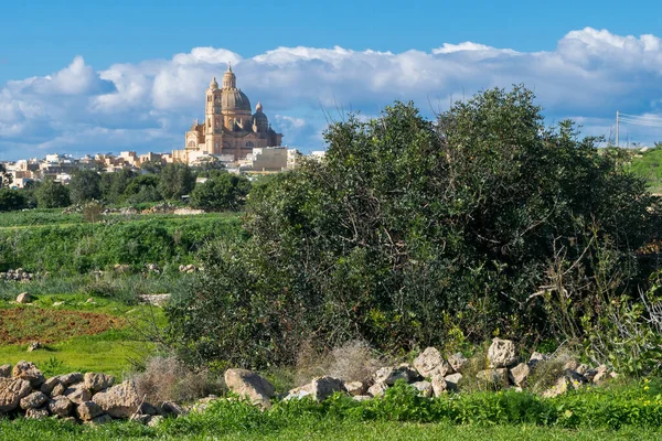 Ландшафти Сільській Місцевості Поблизу Села Ксевкія Гозо Мальта Якому Переважає — стокове фото