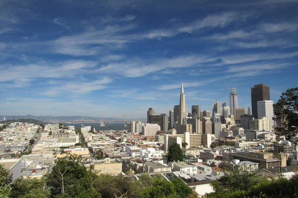 Krásná Městská Krajina San Franciska Pod Zataženou Oblohou — Stock fotografie