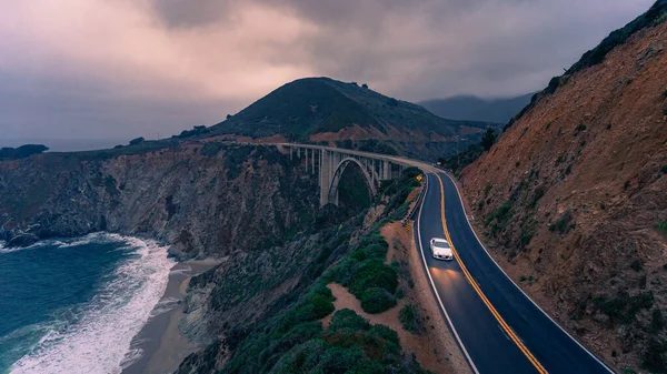 Μια Γραφική Θέα Της Pacific Coast Highway Και Γέφυρα Bixby — Φωτογραφία Αρχείου