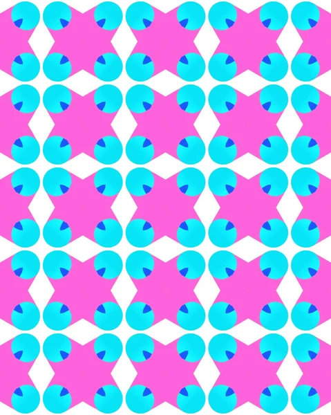 Μια Απεικόνιση Ενός Αδιάλειπτου Μοτίβου Πλακιδίων Ροζ Και Μπλε Λευκό — Φωτογραφία Αρχείου