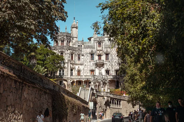 Quinta Regaleira Konağı Regaleira Konağı Günbatımında Sintra Lizbon Portekiz — Stok fotoğraf