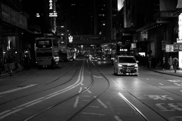 香港中部灰度交通的美丽画面 — 图库照片