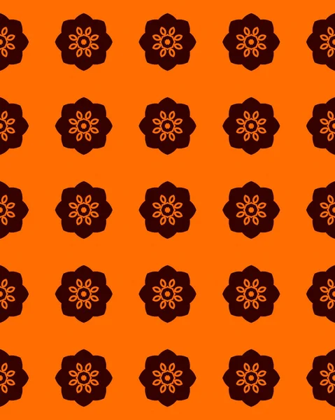 Een Abstract Geometrisch Patroon Naadloze Kunst Illustratie Met Oranje Kleur — Stockfoto