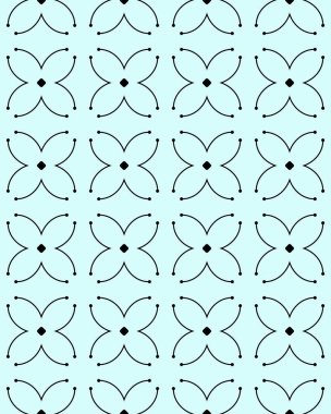 Geometrik mavi renk süsleme biçiminde kusursuz desen