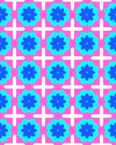 Een Naadloze Illustratie Van Kleurrijke Tegel Patroon Voor Achtergrond Behang — Stockfoto