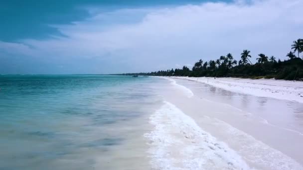 Vacker Utsikt Över Sandstrand Zanzibar Afrika — Stockvideo