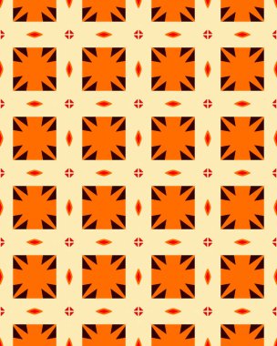 Soyut Geometrik Şablon Turuncu renkli, kırmızı, bronz renkli, pas renginde, kusursuz sanat çizimi